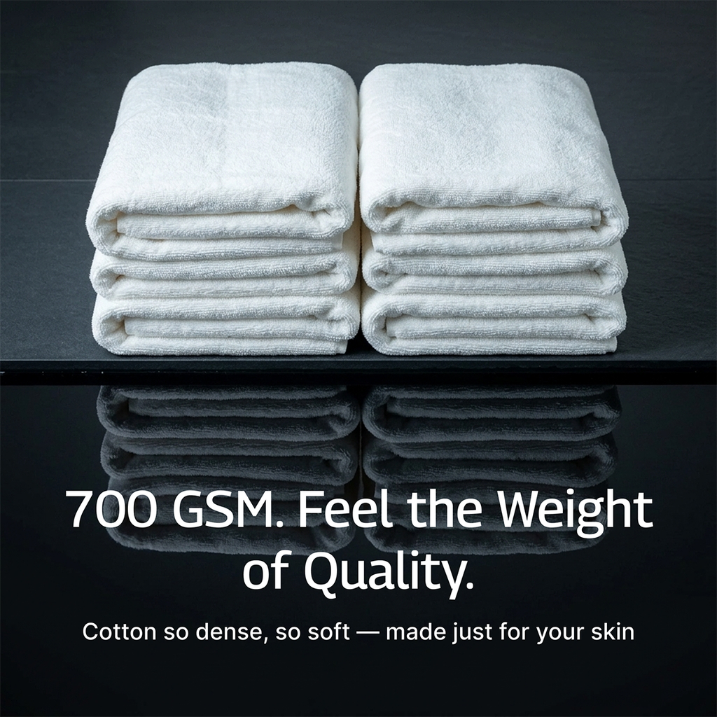 Organic Turkish Cotton Bath Towels — Set of 4