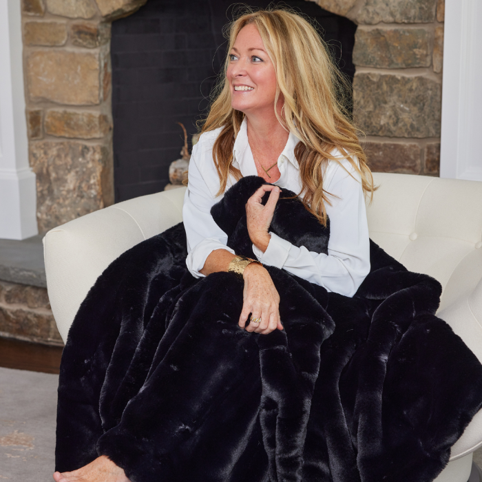 Pretty Rugged Indoor Faux Fur Blanket – 55 × 70 Inches