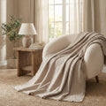 Sandy Taupe Cotton Quilted Throw — 50 x 60 in
