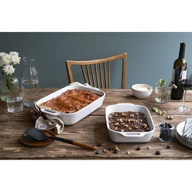White Stoneware Casserole Dish Set