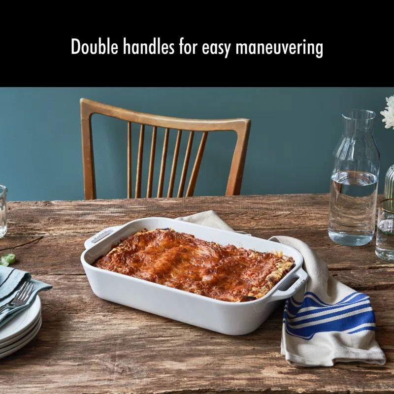 White Stoneware Casserole Dish Set
