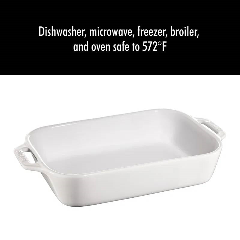 White Stoneware Casserole Dish Set