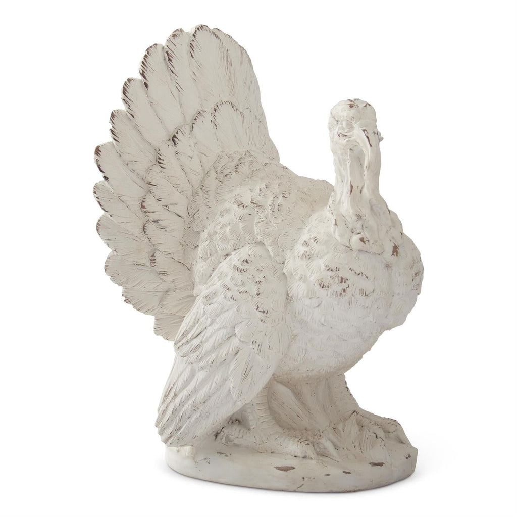 Whitewashed Resin Turkey — 10 in