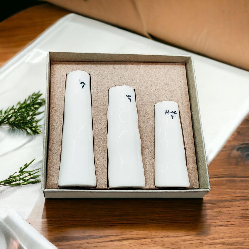 Mini White Porcelain Vase Gift Set