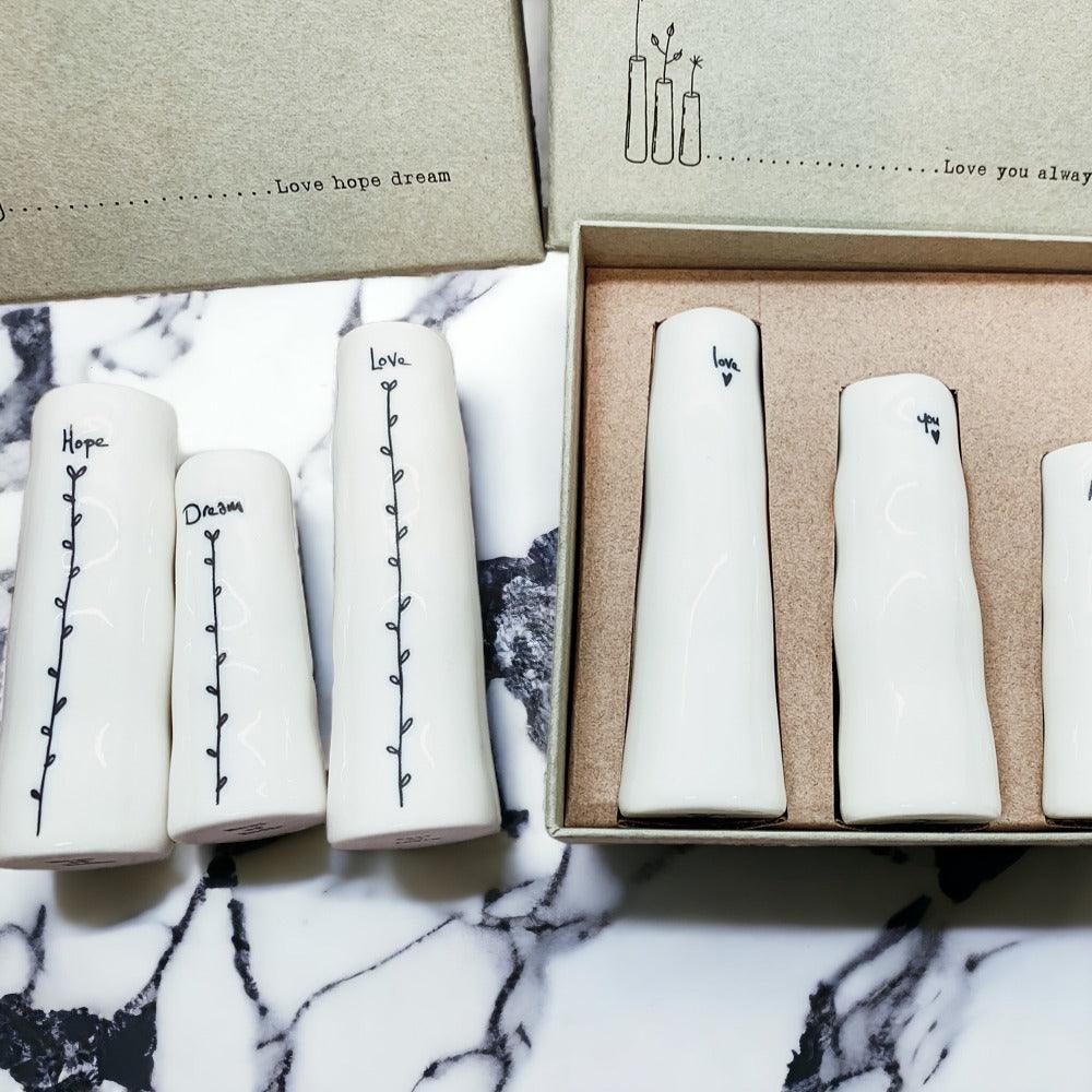 Mini White Porcelain Vase Gift Set