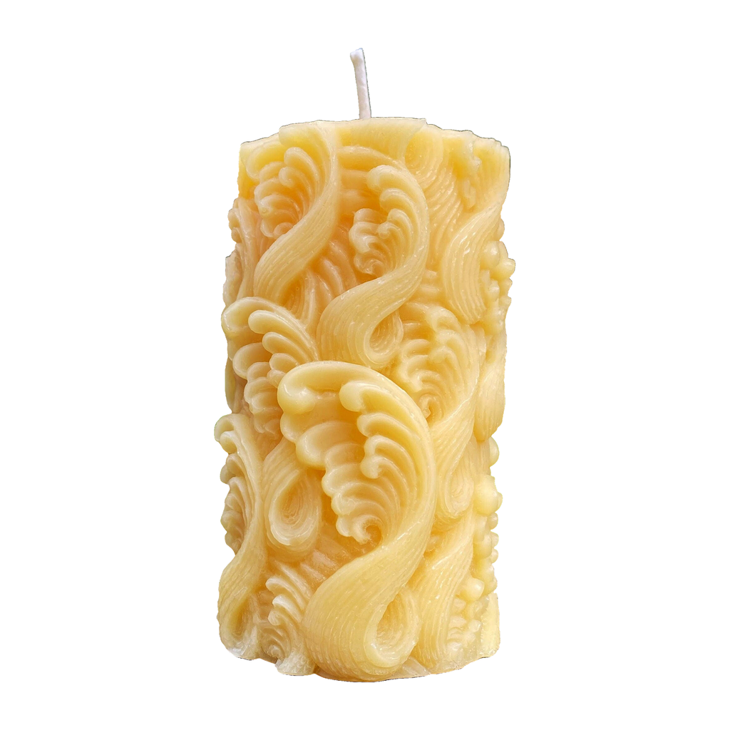 Coastal Wave Beeswax Pillar Candle