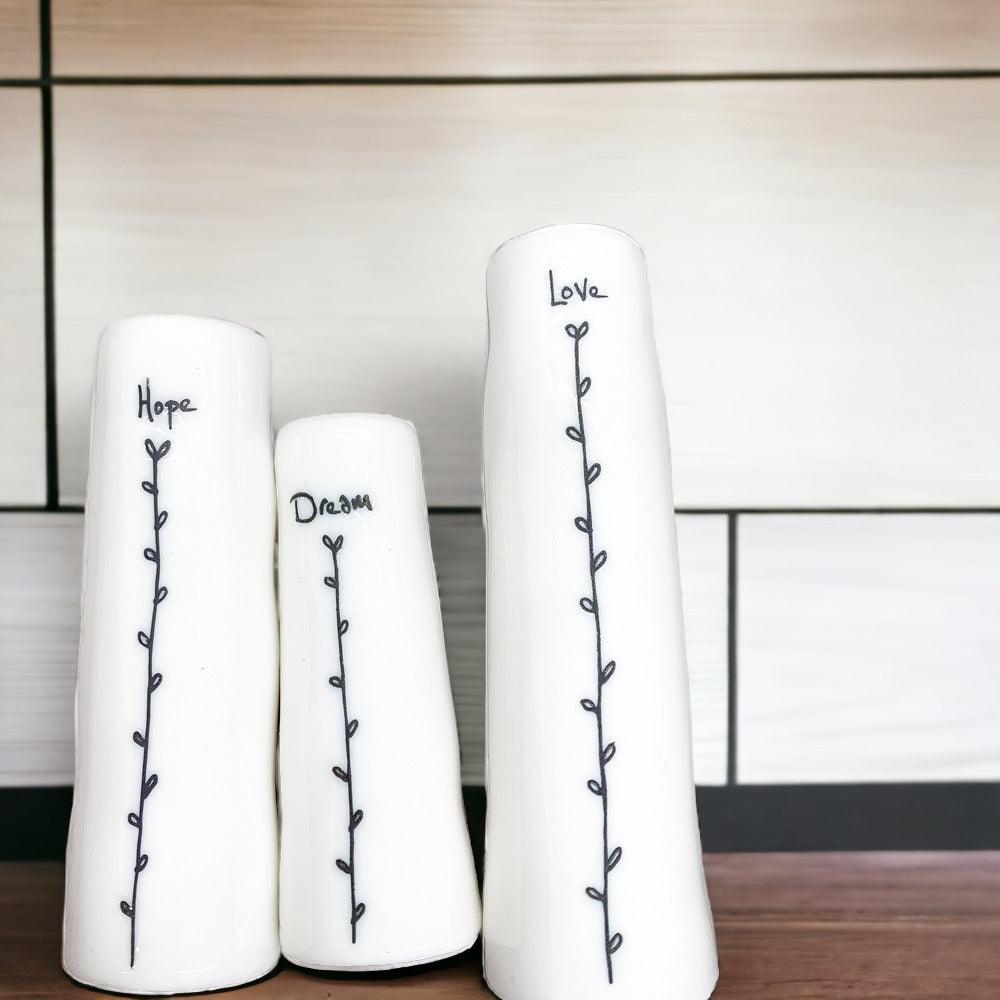 Mini White Porcelain Vase Gift Set
