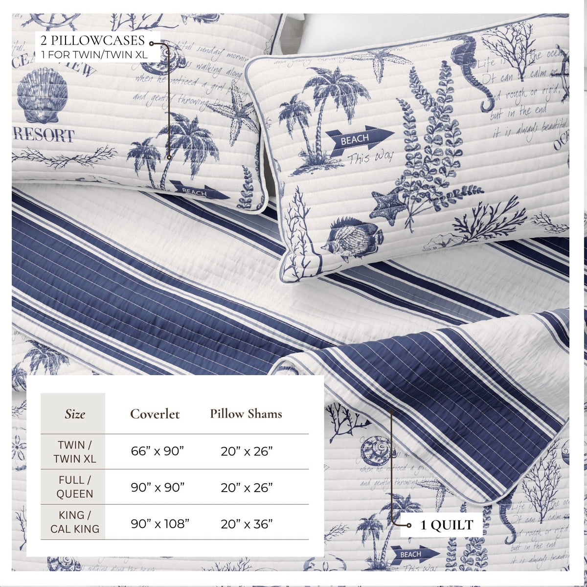 Calypso Coastal Cotton Quilt Set