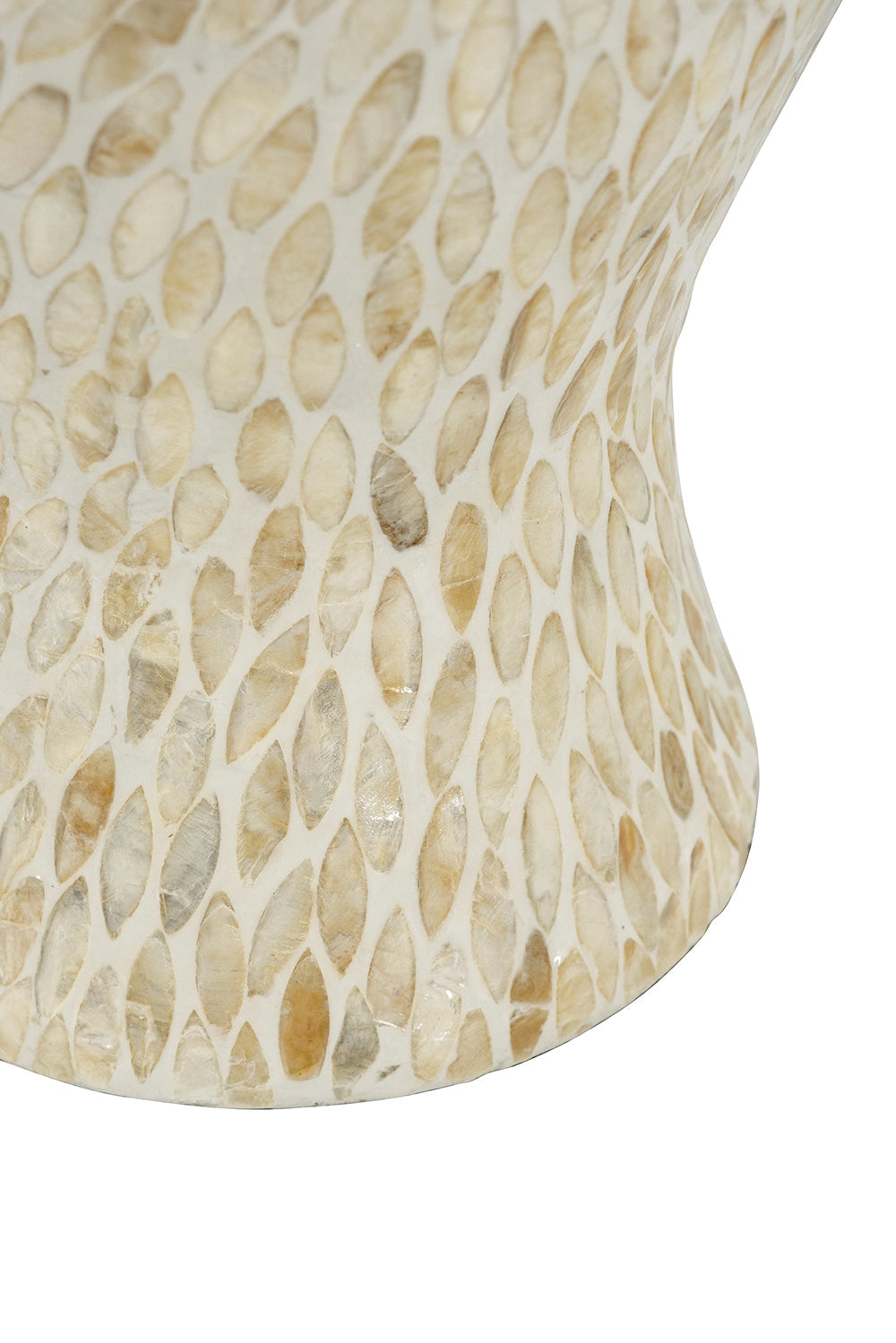 Gold and white Capiz shell motif vase — product view 3