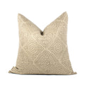 Jija Slate Hand-Block Print Linen Pillow Cover