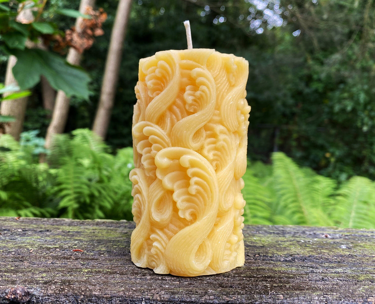 Coastal Wave Beeswax Pillar Candle