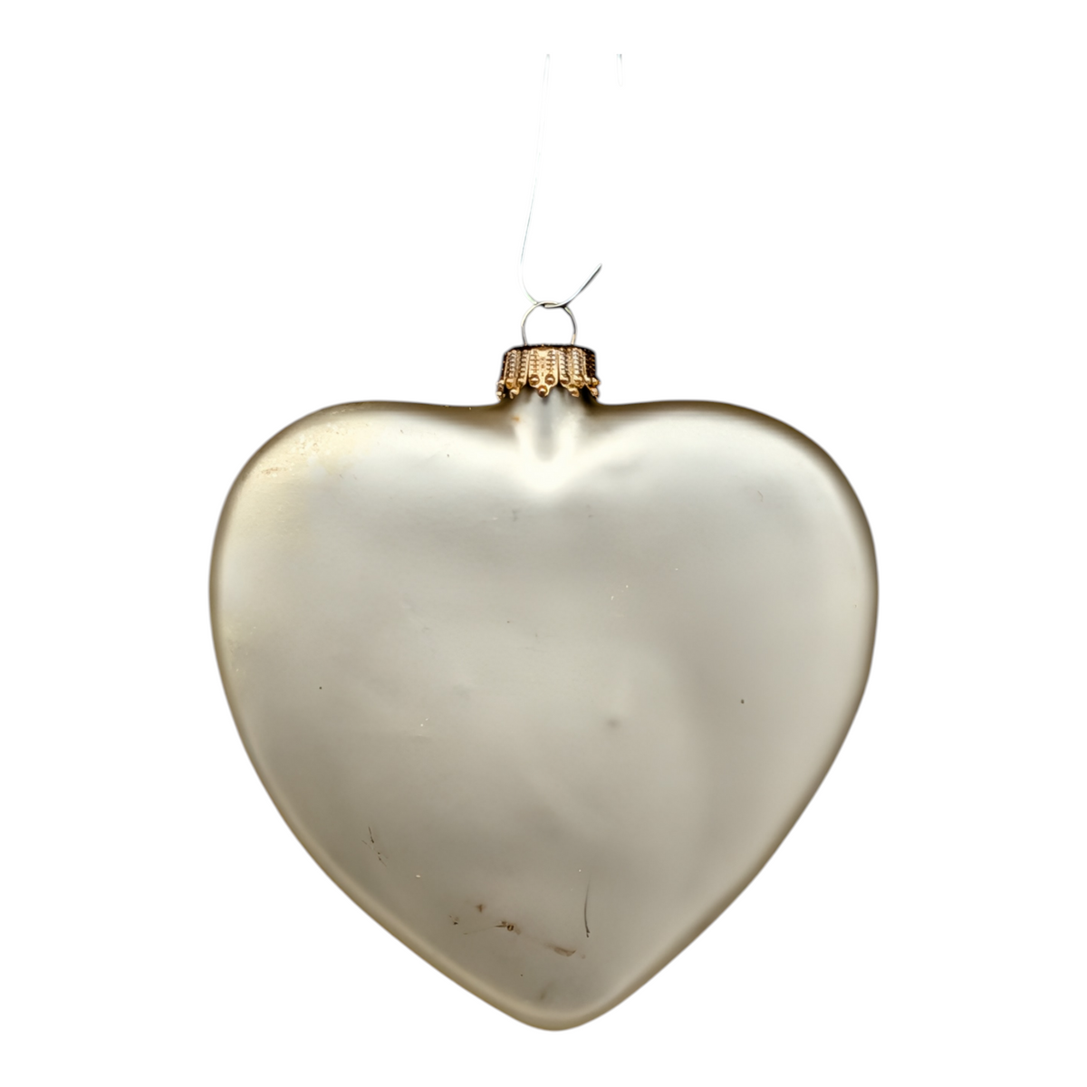 Natural Velvet Matte Glass Heart Ornaments — Set of 2