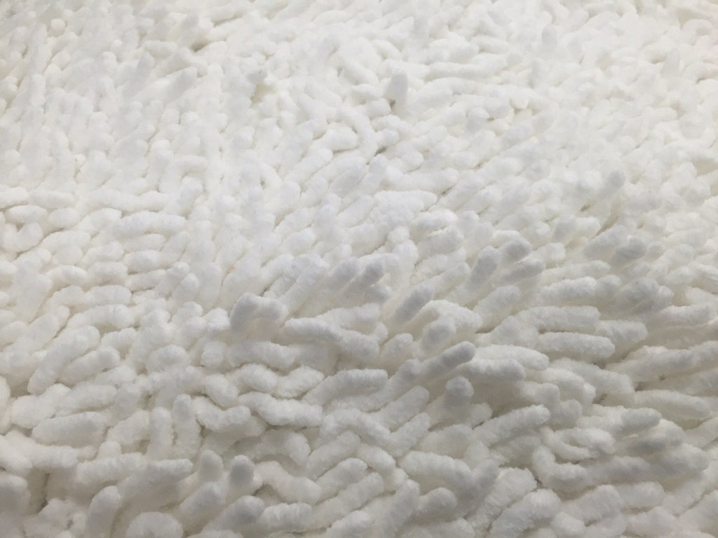 White Cotton Chenille Rug & Runner