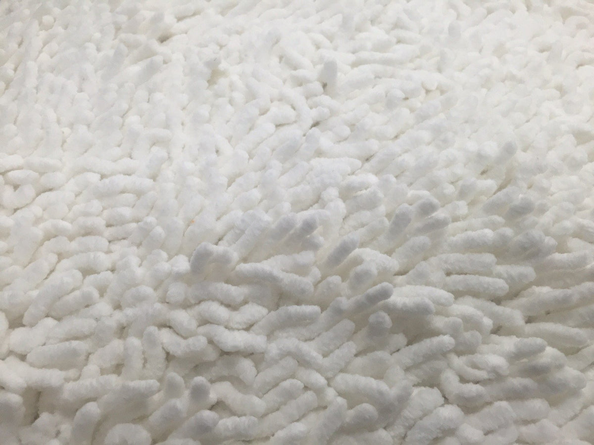 White Cotton Chenille Rug & Runner