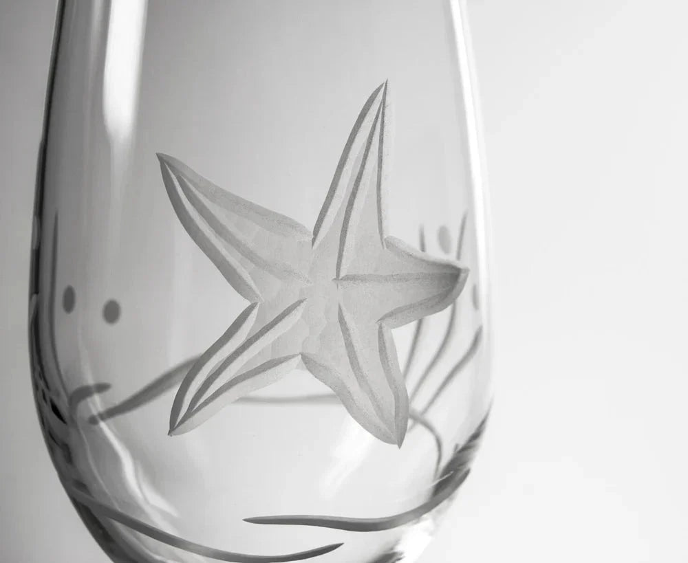 Starfish Etched Coastal Glassware