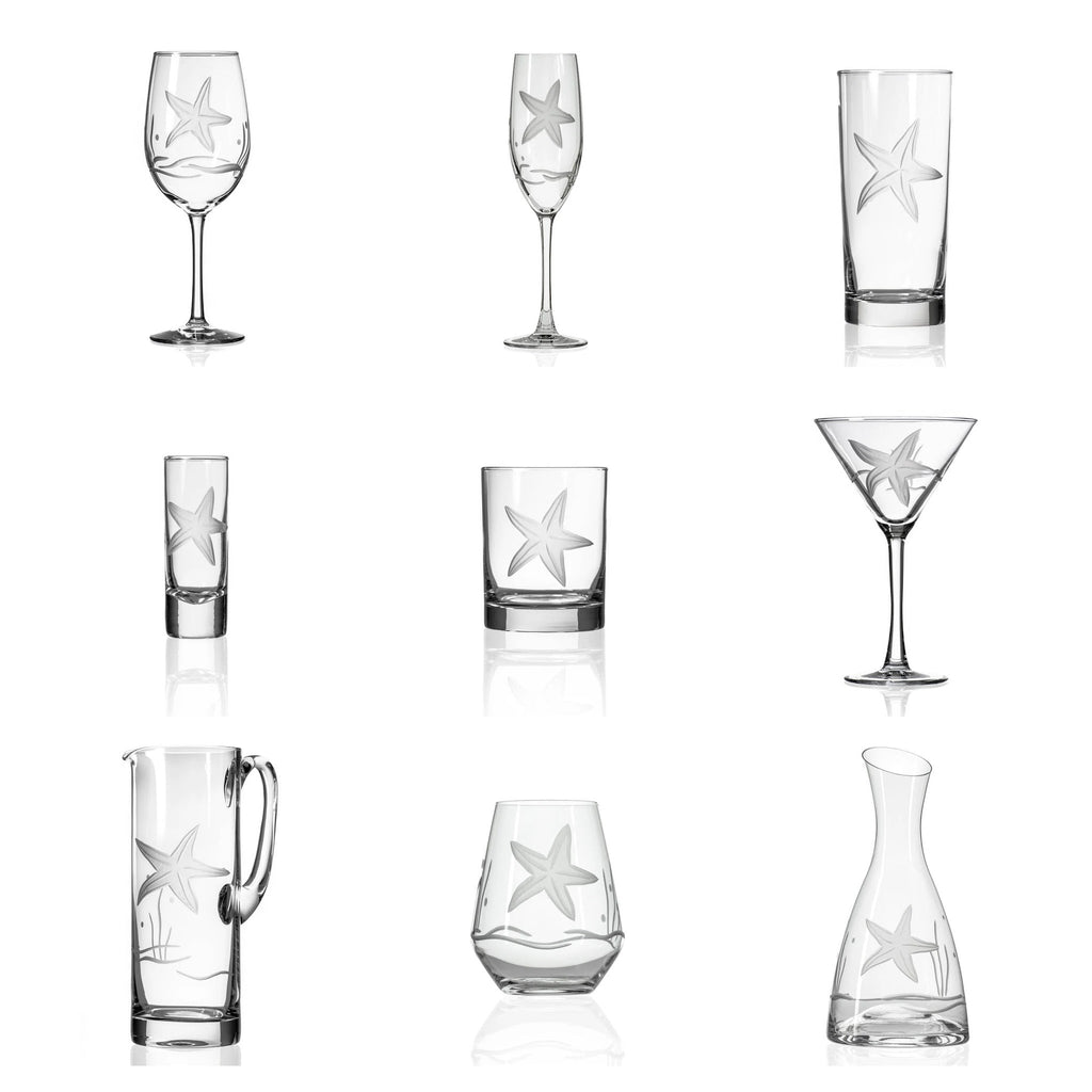 Starfish Etched Coastal Glassware