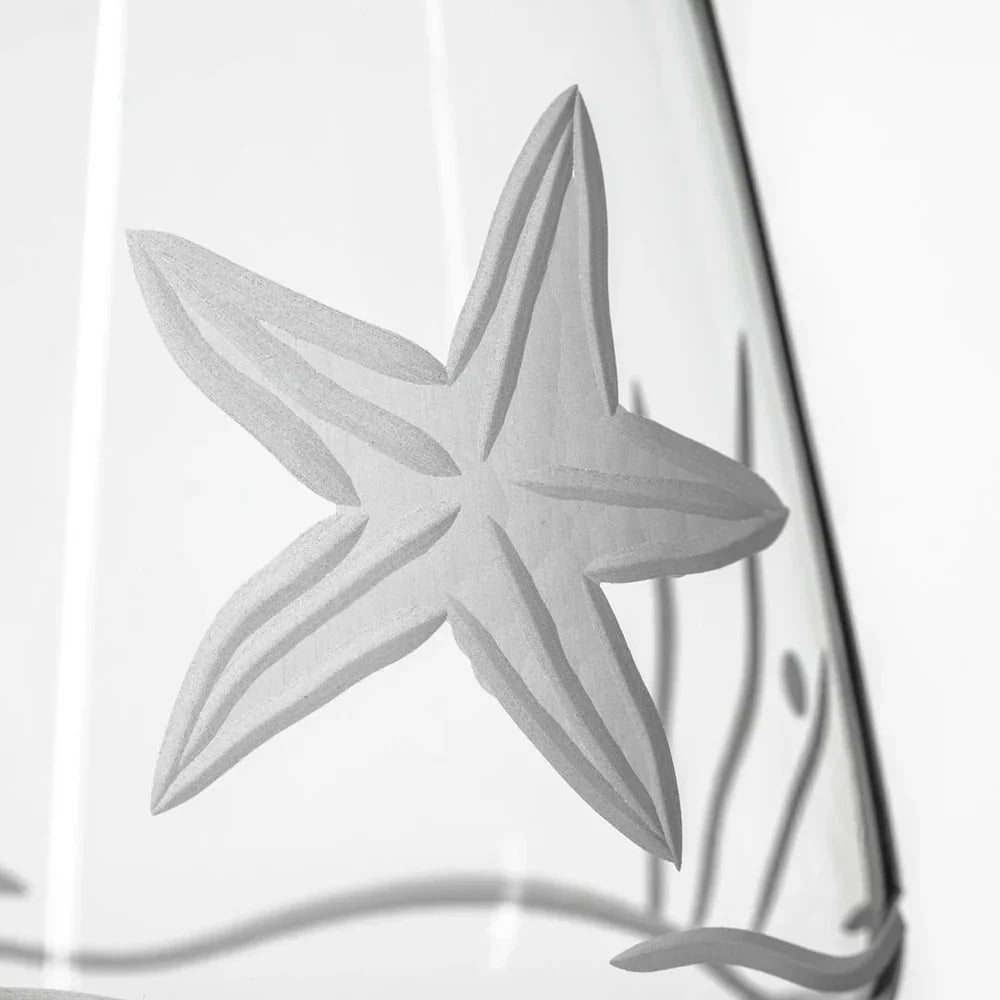 Starfish Etched Coastal Glassware