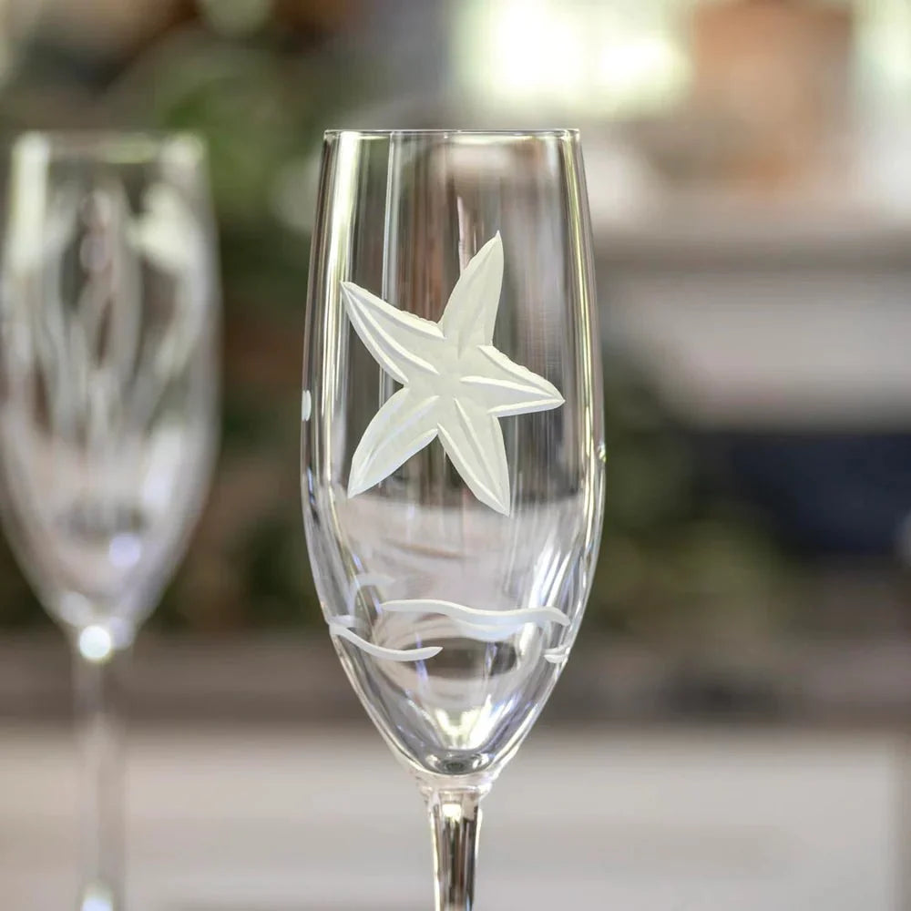 Starfish Etched Coastal Glassware