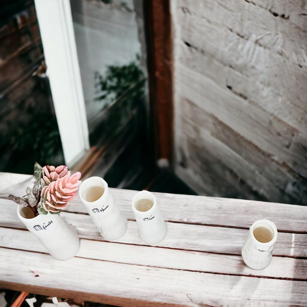 Mini White Porcelain Vase Gift Set