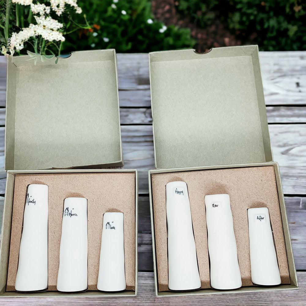 Mini White Porcelain Vase Gift Set